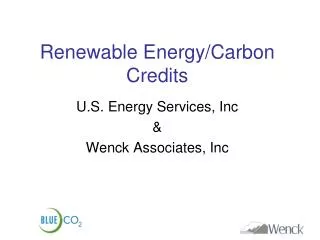 Renewable Energy/Carbon Credits