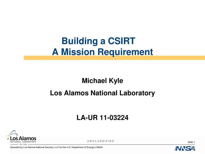 building a csirt a mission requirement