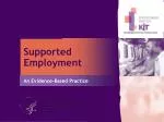 Supported Employment - slide 1