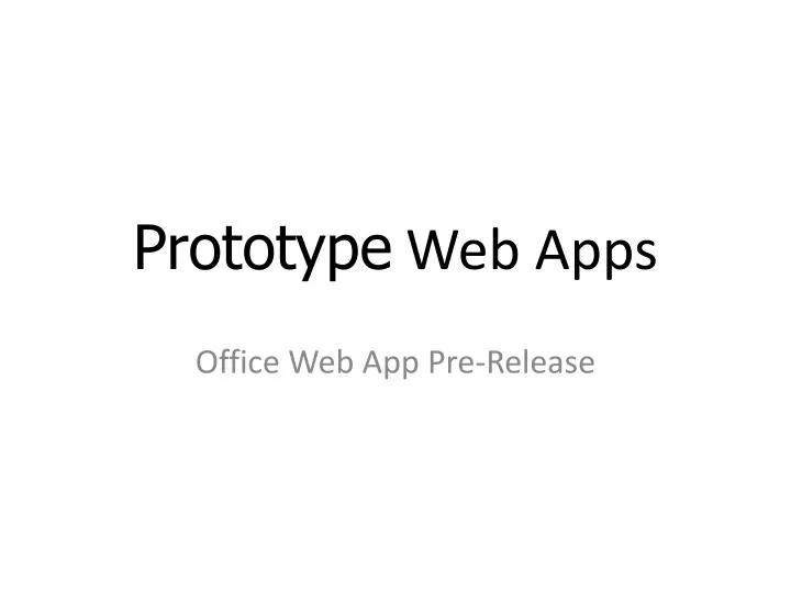 prototype web apps