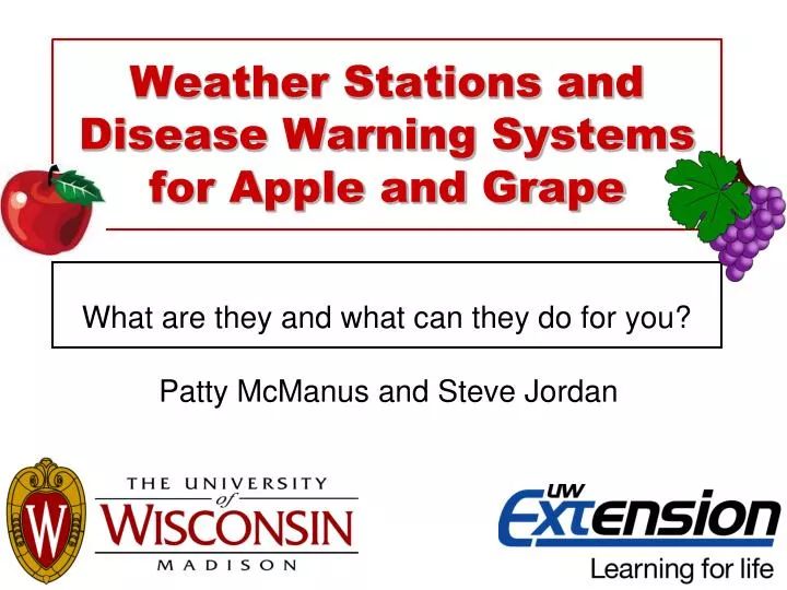 weather stations and disease warning systems for apple and grape