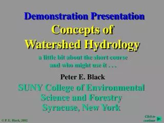 Concepts of Watershed Hydrology