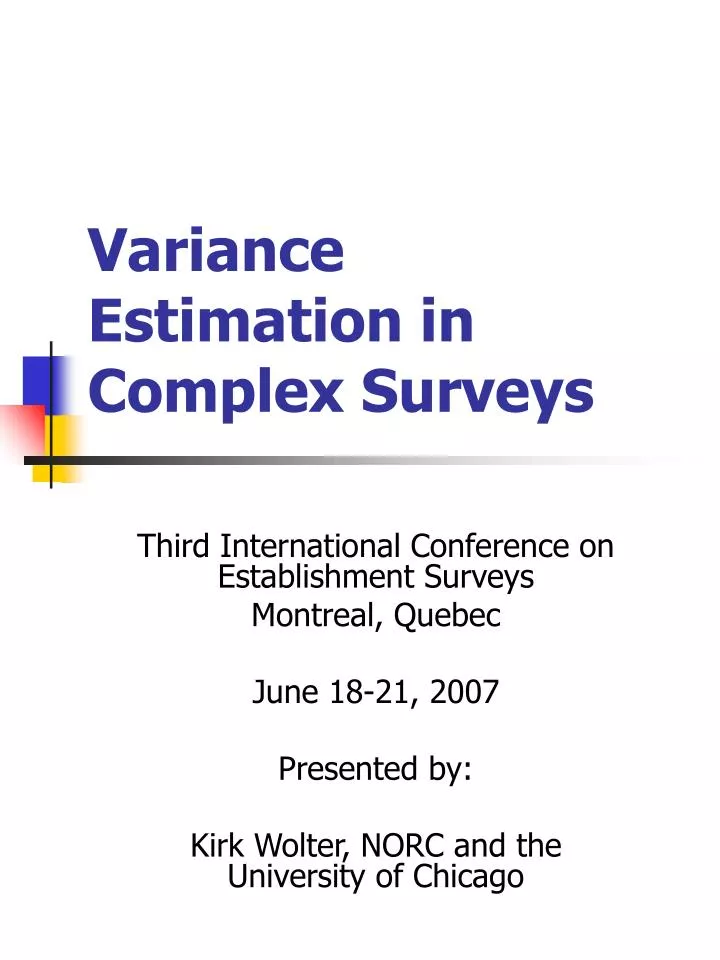 variance estimation in complex surveys