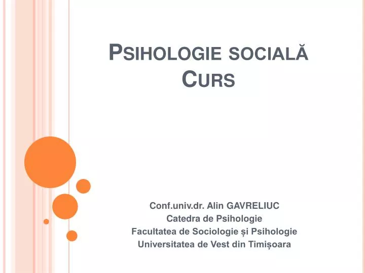 psihologie social curs