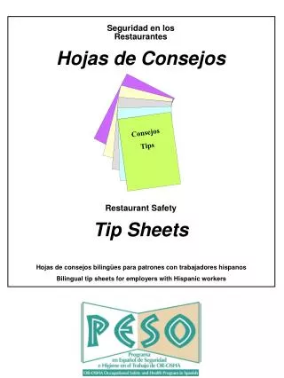 Hojas de consejos biling ües para patrones con trabajadores hispanos Bilingual tip sheets for employers with Hispanic w
