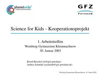 Science for Kids - Kooperationsprojekt
