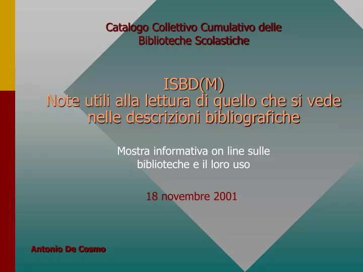 isbd m note utili alla lettura di quello che si vede nelle descrizioni bibliografiche