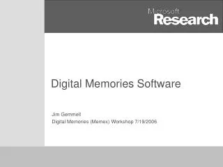 Digital Memories Software