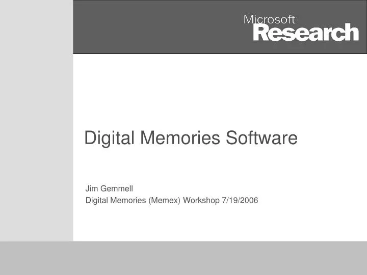digital memories software