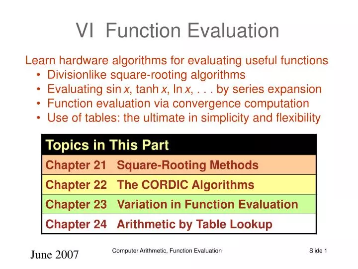 vi function evaluation
