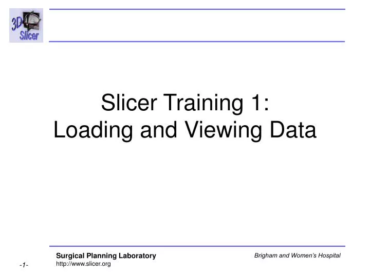 slicer training 1 loading and viewing data
