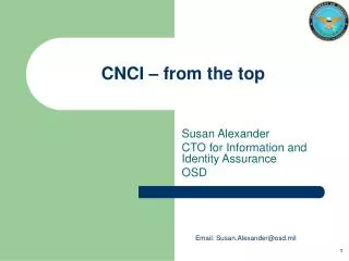 CNCI – from the top