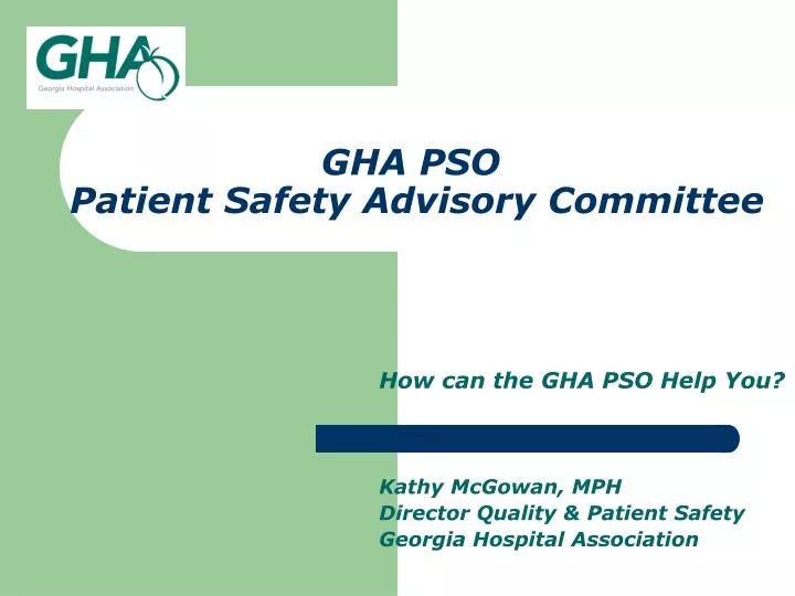 gha pso patient safety advisory committee