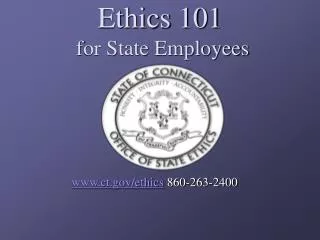 Ethics 101 for State Employees