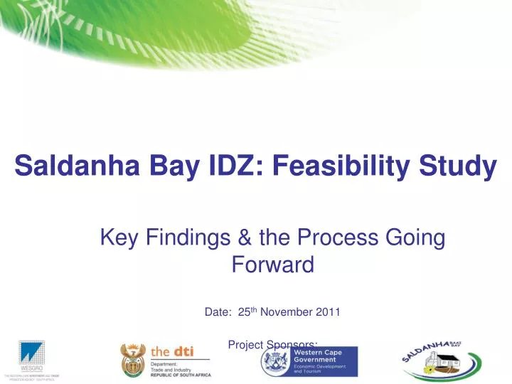 saldanha bay idz feasibility study