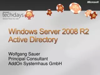 Windows Server 2008 R2 Active Directory