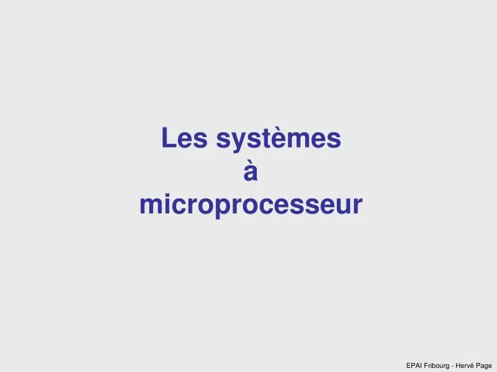 les syst mes microprocesseur