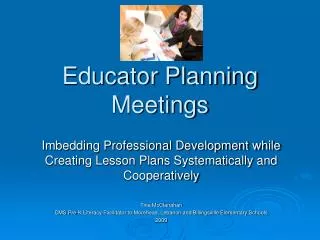 Educator Planning Meetings
