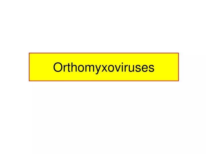 orthomyxoviruses