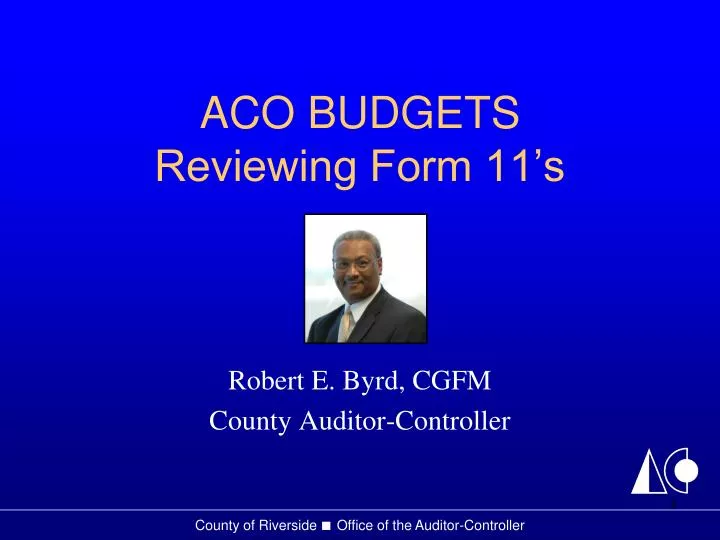 aco budgets reviewing form 11 s