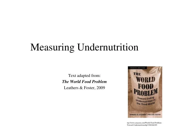 measuring undernutrition