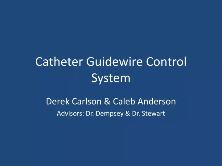 catheter guidewire control system