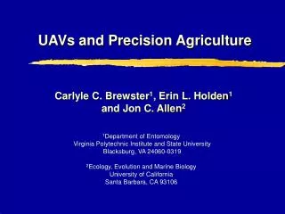 UAVs and Precision Agriculture