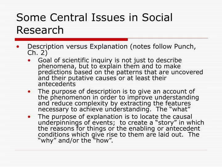some central issues in social research