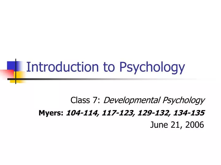 introduction to psychology