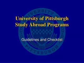 University of Pittsburgh Study Abroad Programs