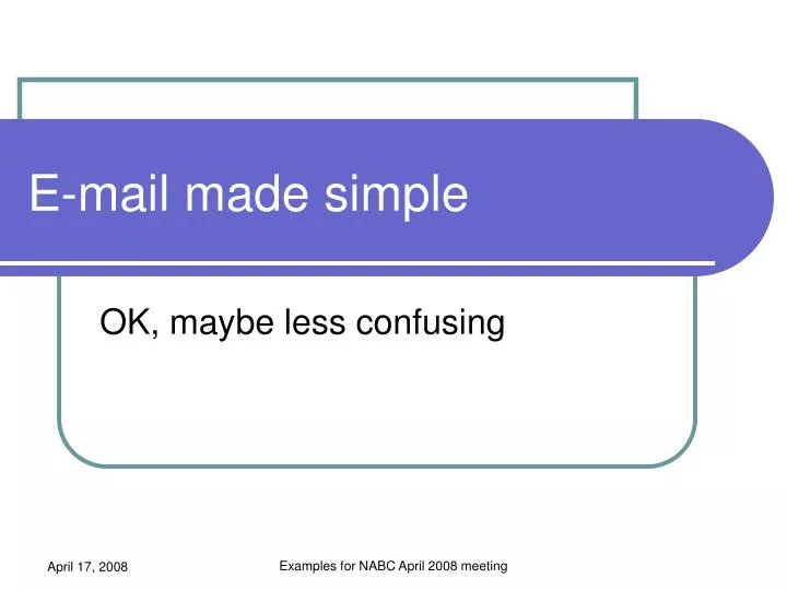 e mail made simple