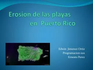 Erosion de las playas en Puerto Rico