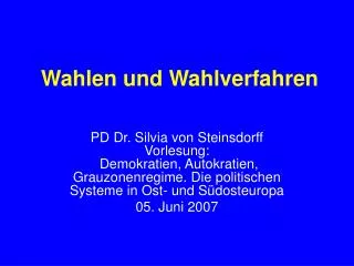 wahlen und wahlverfahren