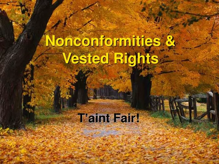 nonconformities vested rights