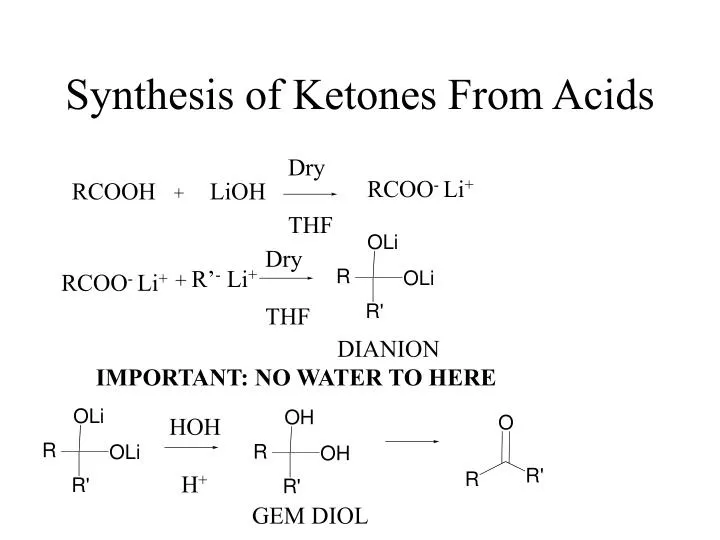 synthesis of ketones from acids