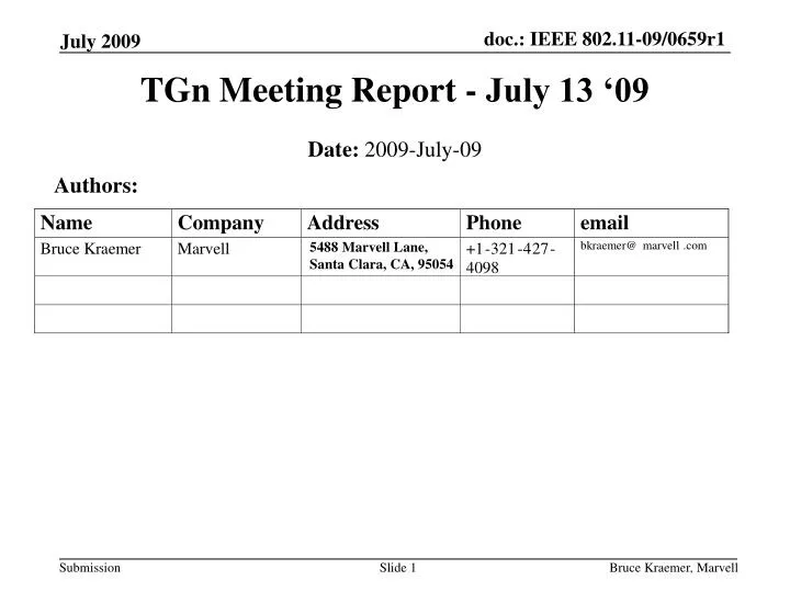 tgn meeting report july 13 09