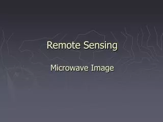 Remote Sensing Microwave Image