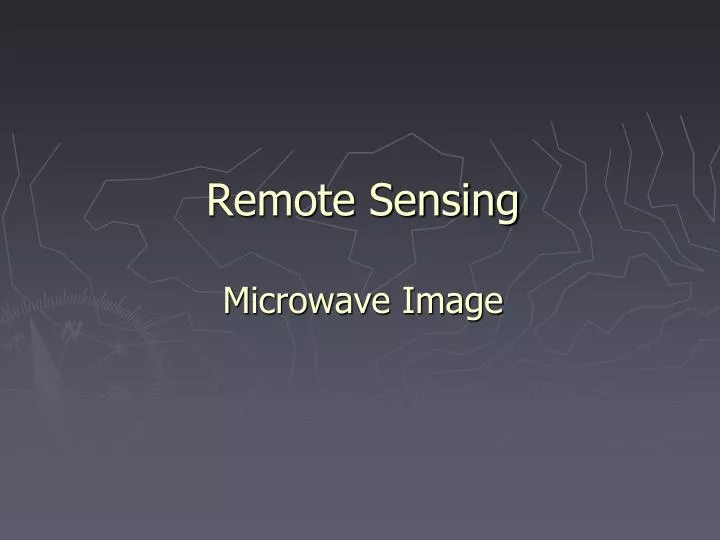 remote sensing microwave image