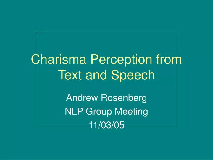 charisma perception from text and speech