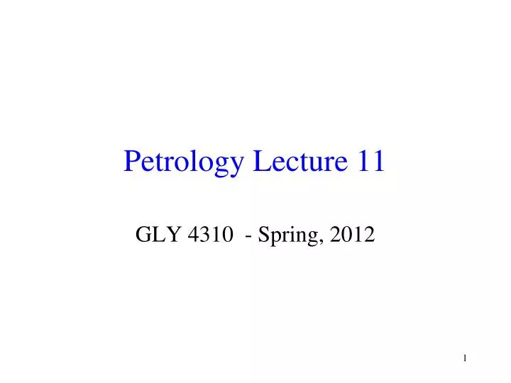 petrology lecture 11