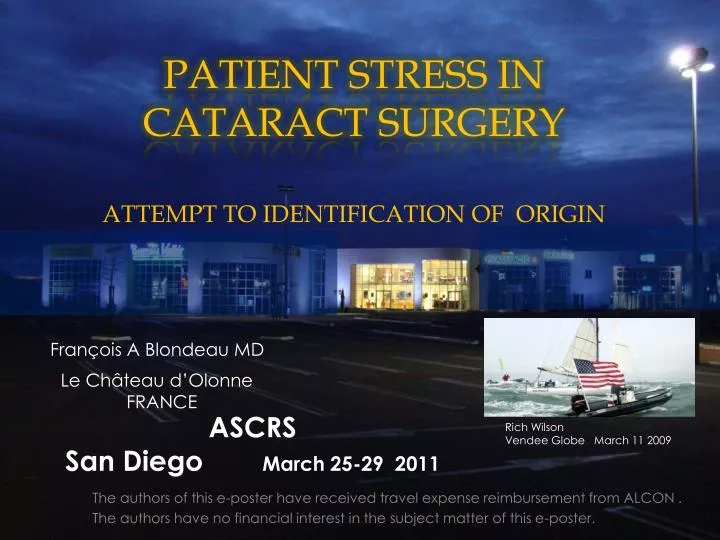 patient stress in cataract surgery attempt to identification of origin