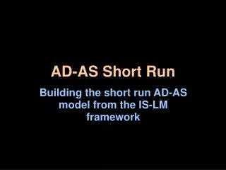 AD-AS Short Run