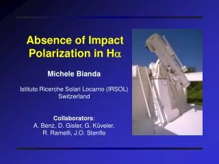 Absence of Impact Polarization in H ?
