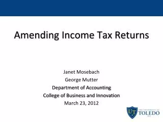 Amending Income Tax Returns