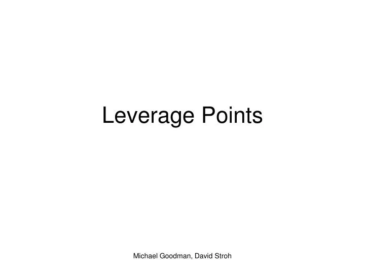 leverage points