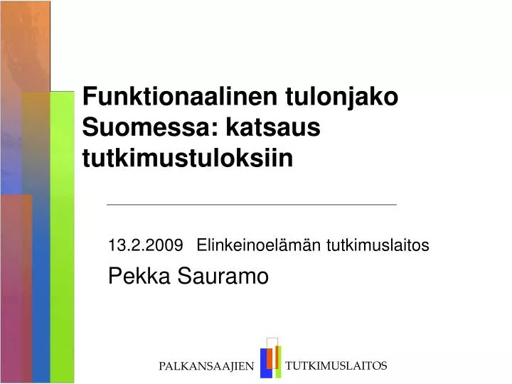 funktionaalinen tulonjako suomessa katsaus tutkimustuloksiin