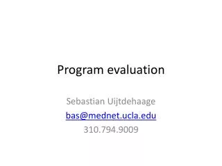 Program evaluation