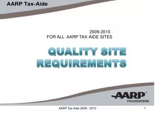 2009-2010 FOR ALL AARP TAX-AIDE SITES