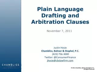 Plain Language Drafting and Arbitration Clauses