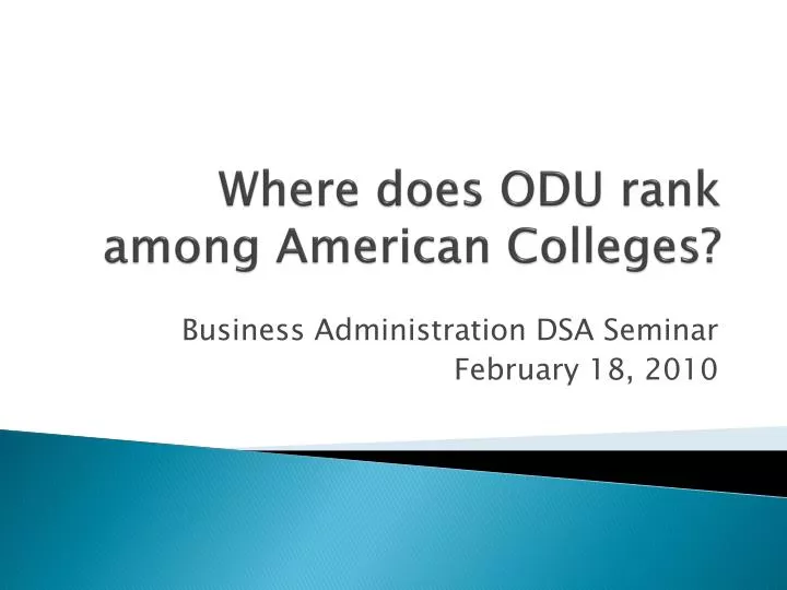where does odu rank among american colleges